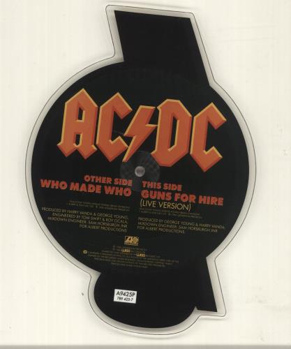 AC/DC Who Made Who UK shaped picture disc (picture disc vinyl